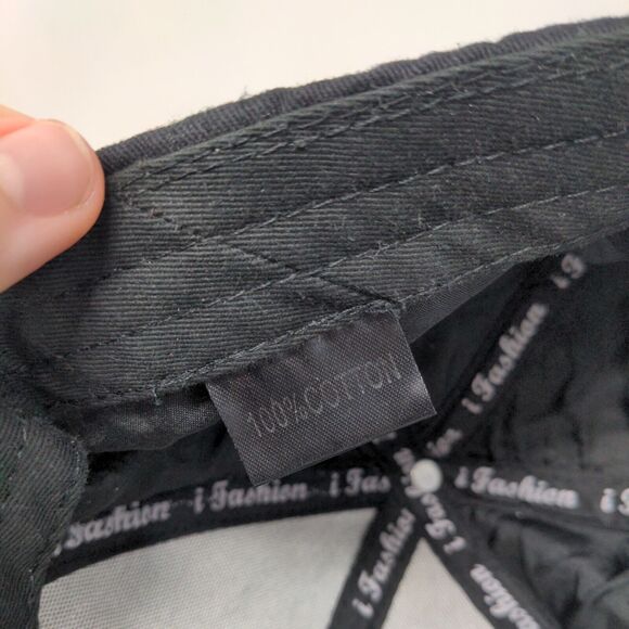 Yellow Pine Slideback Hat Black One Size Adjustable Vented Holes 6 Panel Cotton - Picture 7 of 7